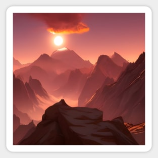 Sunset Mountains Sticker